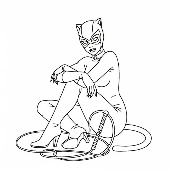 Tranh tô màu Catwoman
