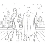 coloriage Catwoman et découpage à imprimer