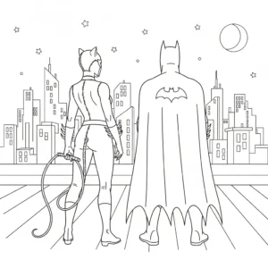 coloriage Catwoman et découpage à imprimer