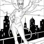 coloriage Catwoman gratuit à imprimer