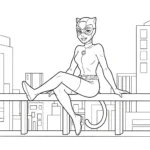 coloriage Catwoman à imprimer gratuit