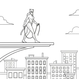 coloriage Catwoman et decoupage a imprimer gratuit