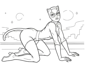 coloriage Catwoman et decoupage a imprimer gratuit