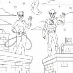 coloriage Catwoman pour enfant de 6 ans