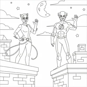 coloriage Catwoman pour enfant de 6 ans