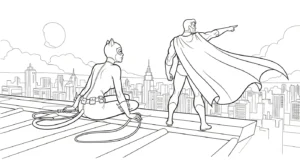 coloriage Catwoman et apprentissage