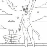 coloriage Catwoman gratuit a imprimer