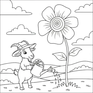 coloriage Chèvre pour enfant de 2 ans