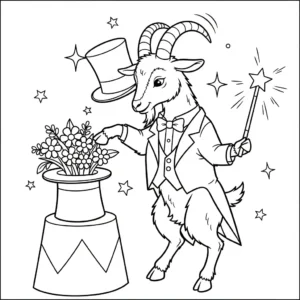 coloriage Chèvre educatif pour enfant