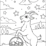 coloriage Chèvre et decoupage a imprimer gratuit
