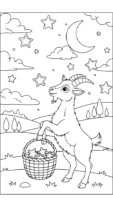 coloriage Chèvre et decoupage a imprimer gratuit