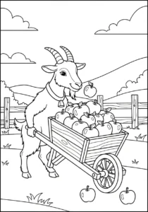 coloriage Chèvre à imprimer pour enfant de 2 ans