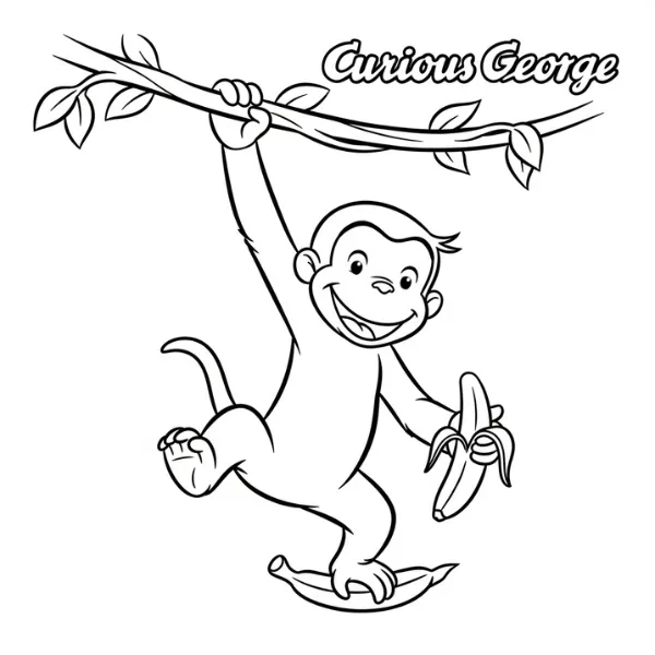 Tranh tô màu Curious George