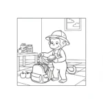 coloriage Curious George et découpage à imprimer
