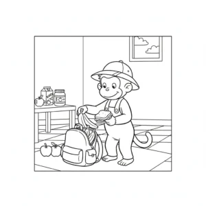 coloriage Curious George et découpage à imprimer