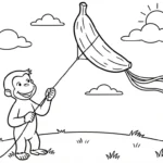 coloriage Curious George à imprimer pour enfant de 9 ans