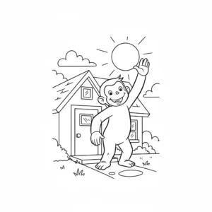 coloriage Curious George à imprimer pour enfant de 7 ans