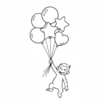 coloriage Curious George à imprimer kawaii