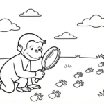 coloriage Curious George pour enfant