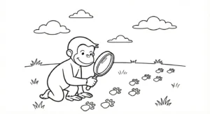 coloriage Curious George pour enfant
