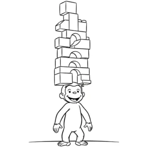coloriage Curious George a imprimer gratuitement