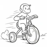coloriage Curious George et decoupage