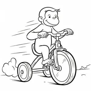 coloriage Curious George et decoupage