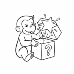 coloriage Curious George a imprimer pour enfant de 4 ans