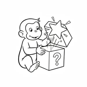 coloriage Curious George a imprimer pour enfant de 4 ans