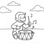 coloriage Curious George à imprimer pour enfant de 12 ans