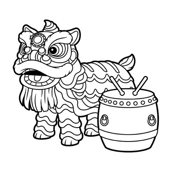 Tranh tô màu Danse Du Lion