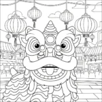 coloriage Danse Du Lion à imprimer pour enfant de 2 ans