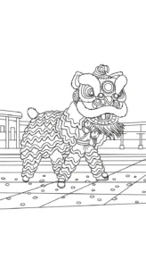 image de coloriage Danse Du Lion pour enfant