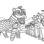 coloriage Danse Du Lion à imprimer a4