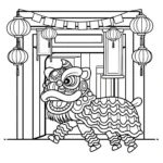 coloriage Danse Du Lion pour enfants