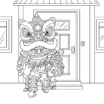 coloriage Danse Du Lion pour enfant de 8 ans