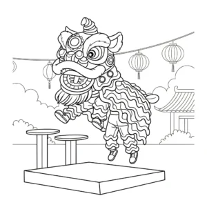 coloriage Danse Du Lion à imprimer pdf