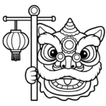 coloriage Danse Du Lion a telecharger