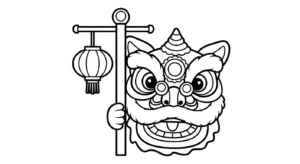 coloriage Danse Du Lion a telecharger