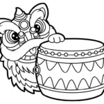 image de coloriage Danse Du Lion pour enfant