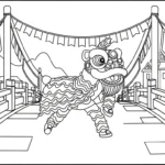 coloriage Danse Du Lion à imprimer pour enfant de 9 ans