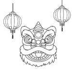 coloriage Danse Du Lion pour enfant de à imprimer