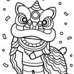 coloriage Danse Du Lion pour enfant de 10 ans