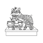 imprimer coloriage Danse Du Lion