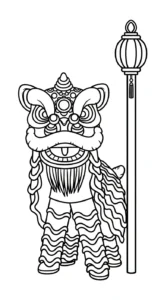 coloriage Danse Du Lion à imprimer pdf gratuit