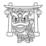 coloriage Danse Du Lion pour bebe a imprimer