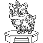 coloriage Danse Du Lion pour enfant de 6 ans