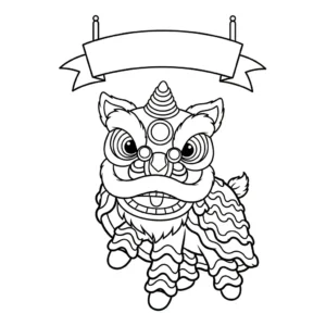 coloriage Danse Du Lion à imprimer pour enfant de 12 ans