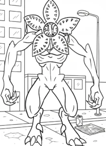 coloriage Demogorgon à imprimer pour enfant de 6 ans