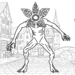 coloriage Demogorgon pour enfants à télécharger